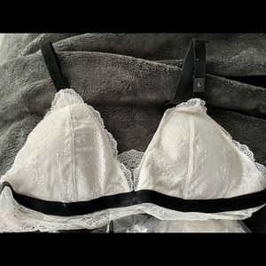 Victoria’s Secret 3 White Bralettes - Brand New w/ Tags SZ Large